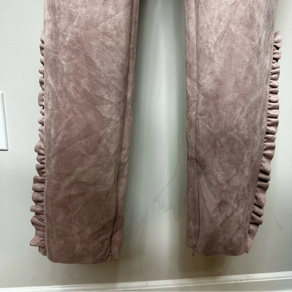 NWT Zara Dusty Rose Frill Pants in Size Medium - Picture 4 of 5